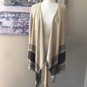 Denim & Supply Beige Draped Cardigan Sweater Sz M